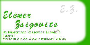 elemer zsigovits business card